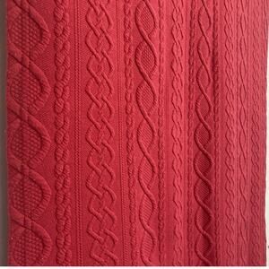 Red Cable Knit Baby Blanket Thin and Soft Unknown Brand 29 X 39” Twists Braids D